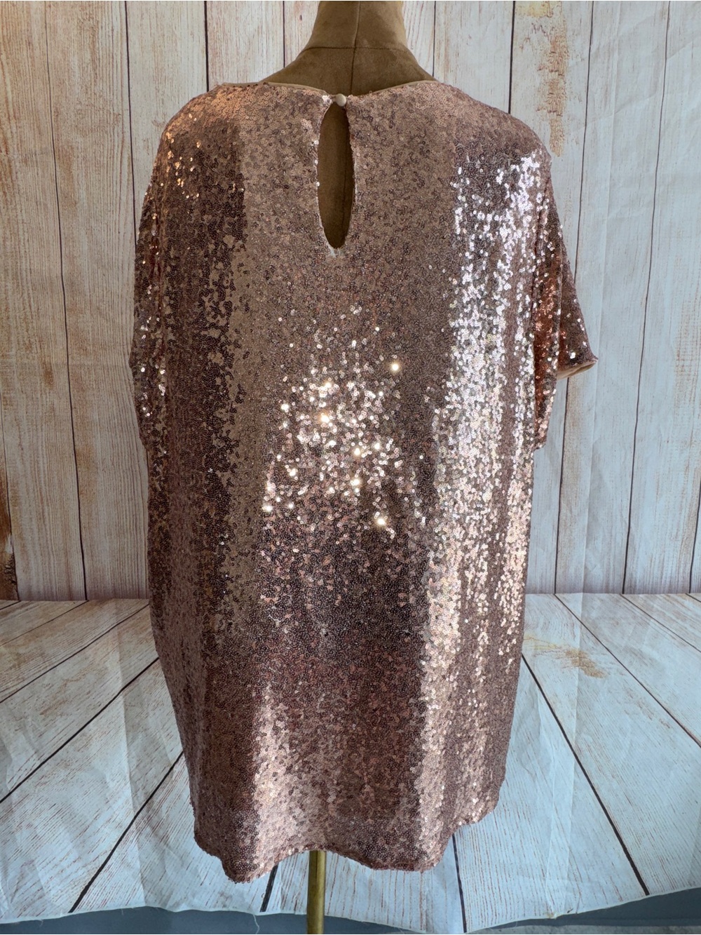 TORRID Abbey Sequin Top, Beige Champagne Color, Party Or Special Occasion, 5 5X - Picture 10 of 16